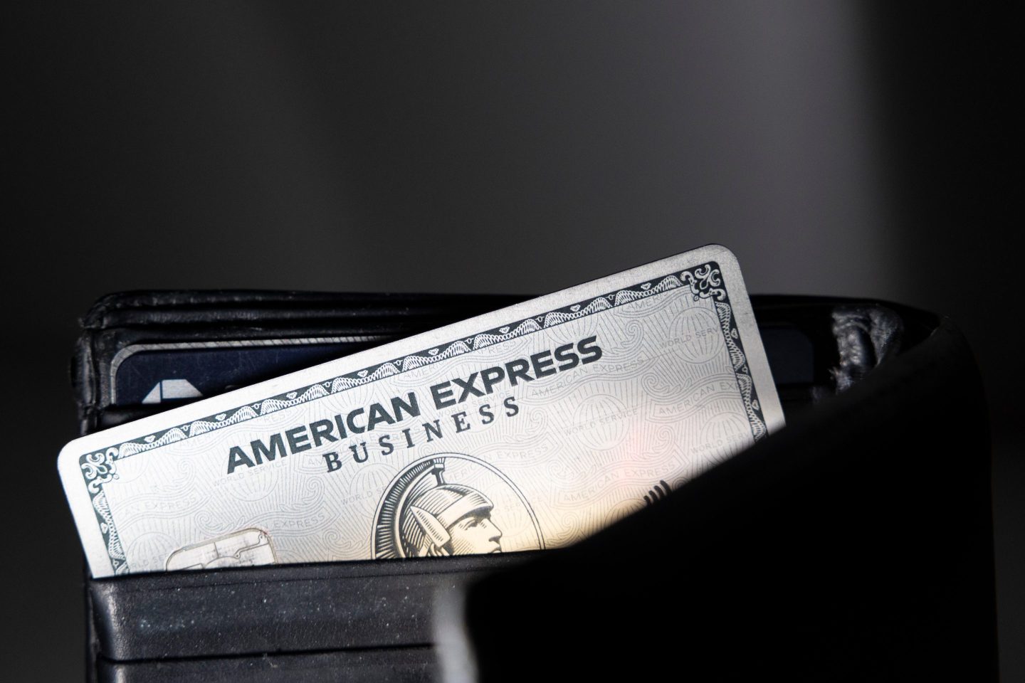 An American Express credit card arranged in New York, US, on Wednesday, Oct. 18, 2023. American Express Co. is scheduled to release earnings figures on October 20. Photographer: Angus Mordant/Bloomberg via Getty Images